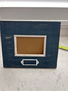 Rustic Blue Photo Frame with White Trim - Home Accents - needs glass